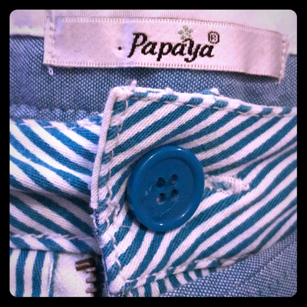 Papaya striped shorts size Large